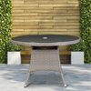 Dellonda Chester Rattan Wicker Round Outdoor Dining Table with Tempered Glass Top - DG66