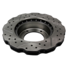 Terrafirma Wavy Cross Drilled & Grooved Brake Disc Solid Rear for Discovery 2