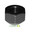 Direct Replacement Steel Wheel Nuts x5 for Defender & Discovery 1, close-up of a metallic wheel nut with internal threading for vehicle wheel attachment. Direct Replacement Steel Wheel Nuts x5 for Defender & Discovery 1, close-up of a metallic wheel nut with internal threading for vehicle wheel attachment.