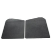 Direct Replacement Front Mudflaps Plain for Defender, black rubber mudflaps designed for front installation on Defender vehicles.