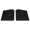 Direct Replacement Front Mud Flaps With Galvanised Brackets for Defender, vehicle mud flaps and galvanized mounting brackets for off-road protection.