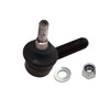 Direct Replacement Steering Track Rod End Kit x3 for Defender 90 110, image shows three metallic steering track rod ends with black rubber boots and threaded metal rods, positioned in front of a black and white boxed packaging with red Delphi logo.