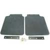 Direct Replacement Rear Mudflap Set for Land Rover Discovery 1, black mudguards for rear wheels with mounting hardware.
