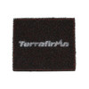 Pipercross Performance Air Filter Terrafirma Pipercross for Discovery 2 Td5, close-up of black foam air filter with white logo and orange edge.