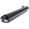 Genuine Land Rover Air Suspension Reservoir Tank for Discovery 3, black cylindrical air suspension reservoir tank with fitting port and label.