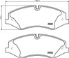Britpart XS Discovery 4 Front Brake Pads, technical drawing showing the shape and dimensions of the brake pad.