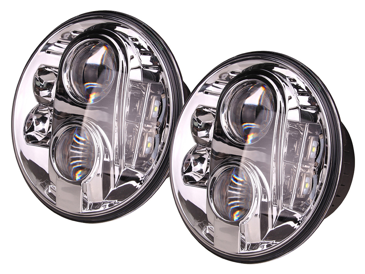 Wipac Land Rover Defender Pair 7 LED Black Headlights S7097LED