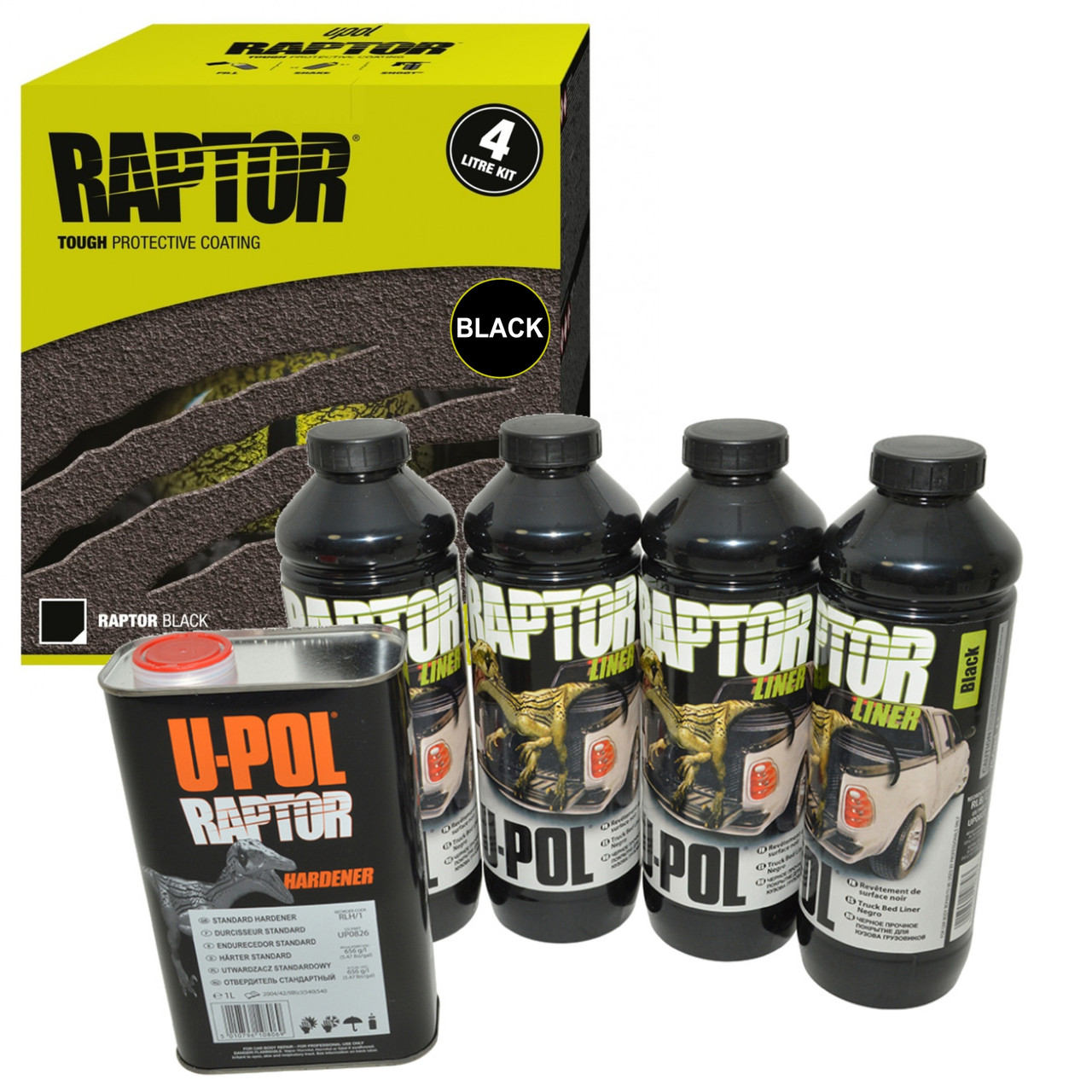 Куплю раптор для автомобиля. Raptor™ u-Pol комплект чёрный, 3.8л.. U-Pol RLB/al защит. Покрытие Raptor (400мл). U-Pol RLB/1 защитное покрытие черное 0.75+0.25. Аналог краски Раптор.