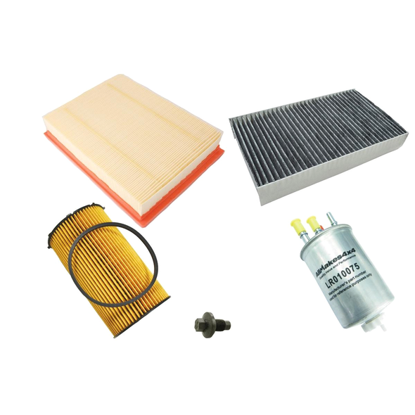Britpart Diesel Engine Service Filter Kit - DA6035 for Range Rover Sport 2.7 TDV6, including air and fuel filters and a fuel filter pump.