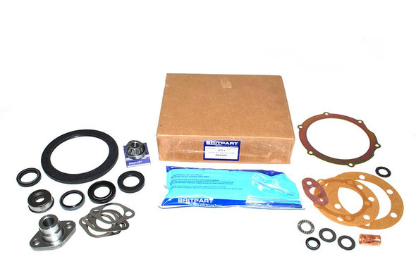 Britpart Swivel Housing Repair Kit Without Housing ABS for Discovery 1, automotive repair kit with gaskets, seals, bearing, and hardware components.