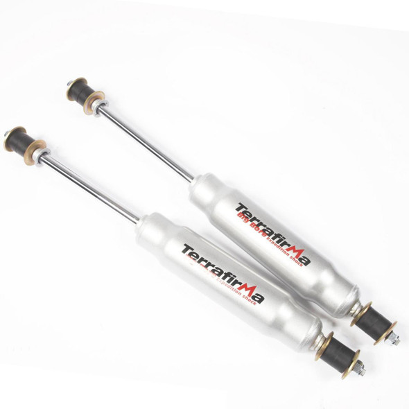 Terrafirma Defender Shock Absorber Set Front, big bore expedition shock absorbers for Land Rover Defender vehicles.