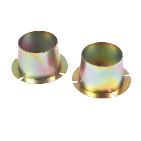 Terrafirma Front Coil Spring Dislocation Cones TERRAFIRMA for Discovery 1, automotive suspension coil spring dislocation cones, metallic, with a shiny, multi-coloured finish.