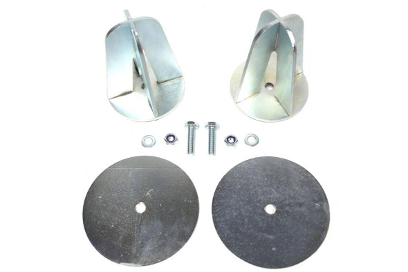 Terrafirma Defender/Discovery 1 Rear Dislocation Cone, automotive suspension displacement component with metal brackets, bolts, washers, and rubber discs for vehicle repair.