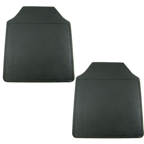 Direct Replacement Rear Mud Flaps for Defender 110, black rubber mud flaps for vehicle protection.