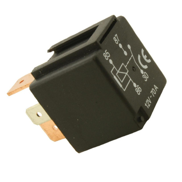 Direct Replacement Air Suspension Compressor Electrical Relay for Range Rover Sport, black electrical relay component with circuit diagram and voltage rating.