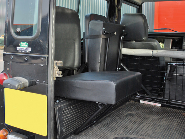 Rear Inward Facing Single Seat Black Vinyl for Defender (1986-2016) | DA4067 from JGS4x4