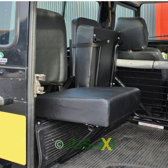 JGS4x4 | Pair Of Defender Rear Inward Facing Seats Black Vinyl - DA4067