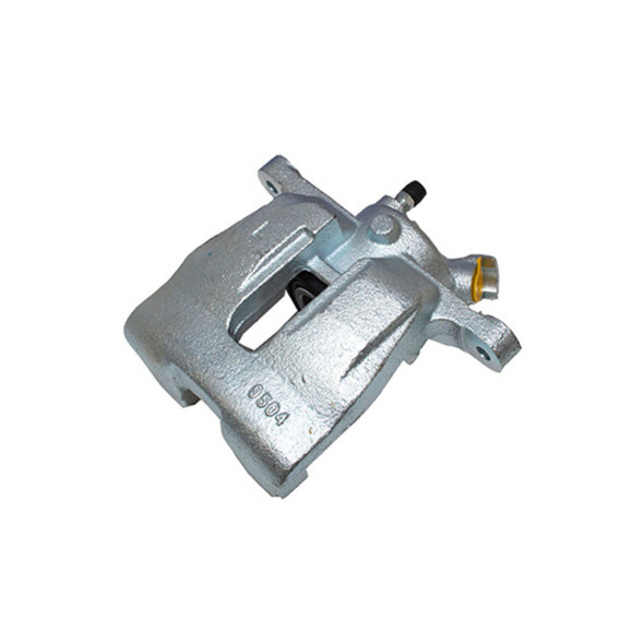 Direct Replacement Rear Left Disc Brake Caliper for Range Rover Sport L320, close-up view of the metallic brake caliper with a focus on the piston and mounting points.