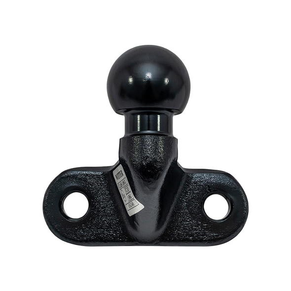 WITTER 50mm Tow Ball 2 Bolt Flange Mount, black tow hitch ball with flange and two bolt holes for vehicle towing.