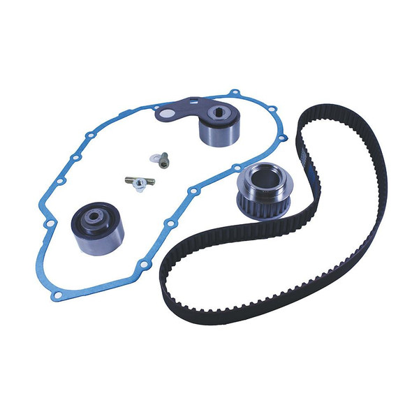 OEM Parts Modified Timing Belt Kit - STC4096L, for Defender and Discovery 1 300Tdi, includes timing belt, tensioners and gasket in a detailed view.