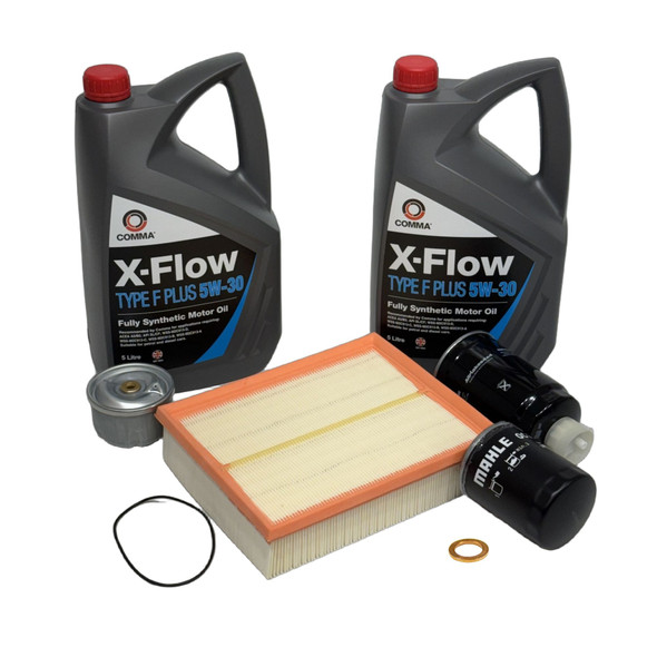 Defender Td5 engine service kit with filters and 5W30 oil