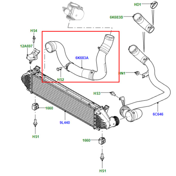 Freelander 2 2.2TD TD4 Intercooler to Manifold Turbo Hose