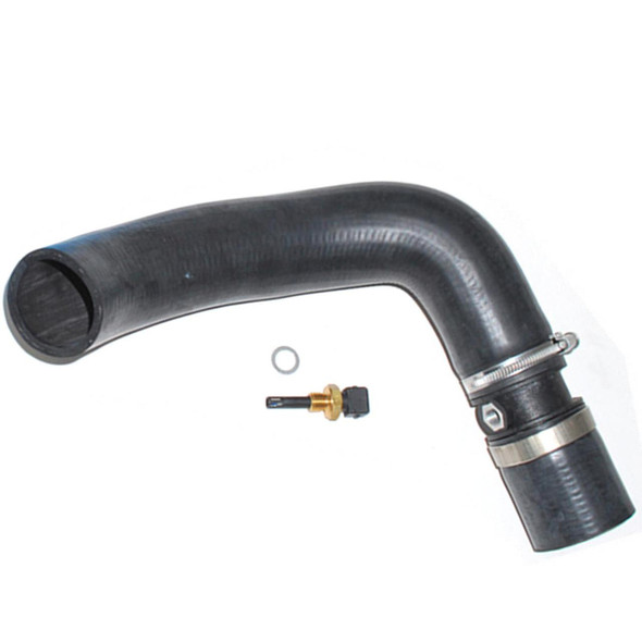 Direct Replacement Intercooler Turbo Hose With Air Temp Sensor for Freelander 1 Td4, black rubber turbo hose with sensor and clamps for engine upgrade.