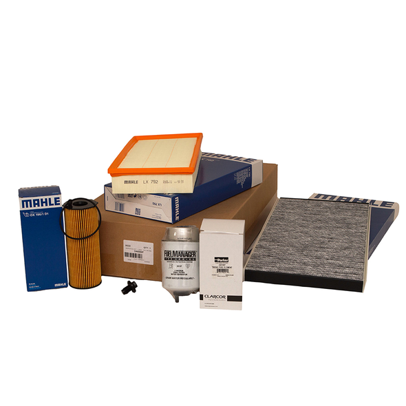 OEM Parts OEM Premium Engine Service Filter Kit for Range Rover L322 3.6 V8 diesel 2006-2012, image showing various filters including air and oil filters arranged on a white background.