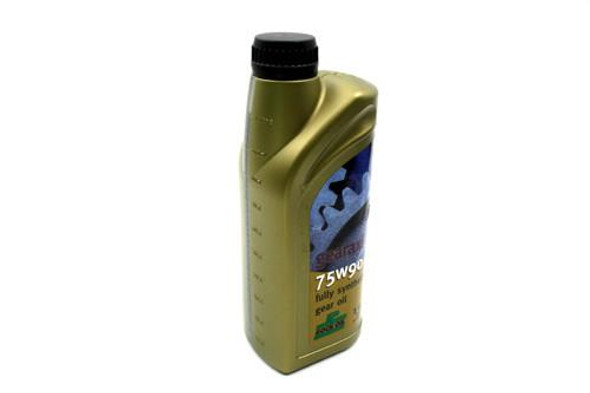 ROCK OIL Rock Oil Transmission Oil - 1-Litre - SAF X0, a 1-liter bottle of golden-coloured transmission oil with a black cap and a blue gear graphic on the label.