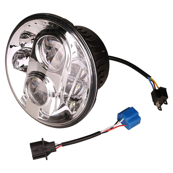 Britpart Left Hand Drive Lynx Eye LED Headlight Pair, vehicle LED headlight with dual circular LED bulbs, wiring harness and connectors for left hand drive vehicles. Britpart Left Hand Drive Lynx Eye LED Headlight Pair, vehicle LED headlight with dual circular LED bulbs, wiring harness and connectors for left hand drive vehicles.