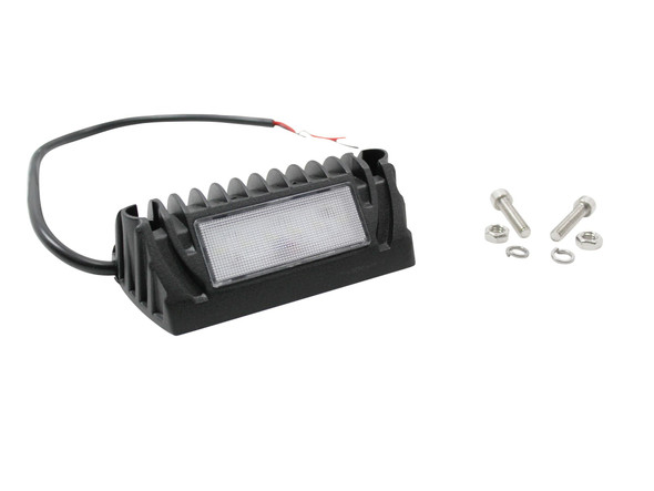 Wilderness Lighting Terrafirma TF719 Wilderness Scene LED Downlighter | TF719, close-up of a black outdoor LED downlight with a protective grille and heat sink.