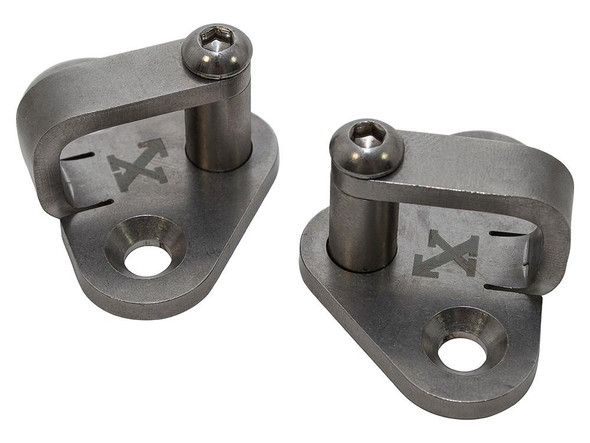 X-Engineering X-Trouser Door Catch Modification for Defender, metallic door catch hinges for vehicle door upgrade.