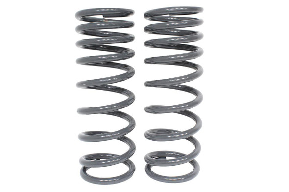 Terrafirma Heavy Load Rear Springs 2 Inch Lift for Defender 90, Discovery 1 & Discovery 2, image of heavy-duty grey coil springs designed for off-road vehicle suspension upgrade.