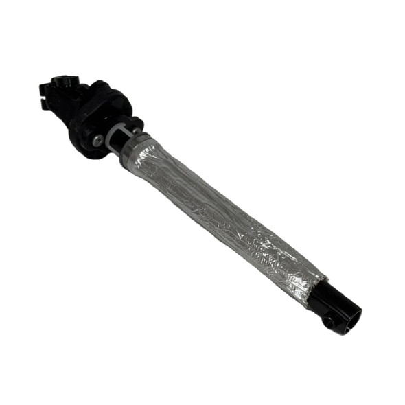 Direct Replacement Steering Column Lower Shaft with Universal Joint for Discovery 3/4 and Range Rover Sport (2004-2016) - image showing the black metal lower shaft with a universal joint, designed for vehicle steering system replacement.