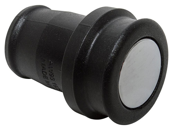 Britpart Chrome Top 12V Power Socket Blanking Plug, black plastic automotive power socket with chrome top and protective cover.
