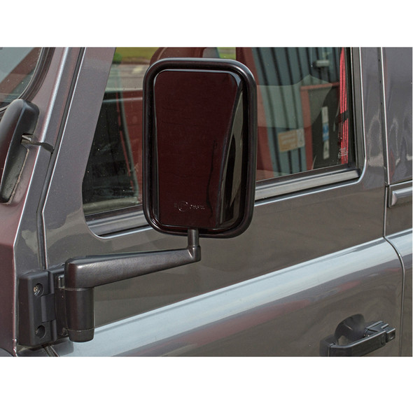 BRITPART XS Wing Mirror Gloss Black for Defender, black glossy side mirror for Defender vehicle.