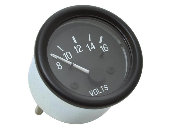 Britpart Voltage Gauge Voltmeter for Defender, automotive voltmeter gauge showing voltage levels from 8 to 16 volts.