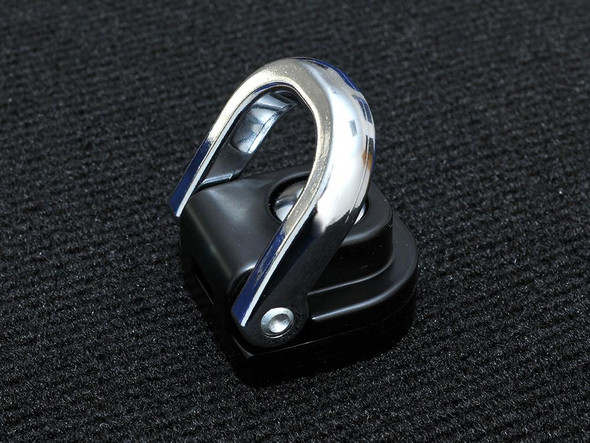Britpart SVX Style Cargo Tie Down Point, chrome cargo tie down point with black base for vehicle cargo securement.