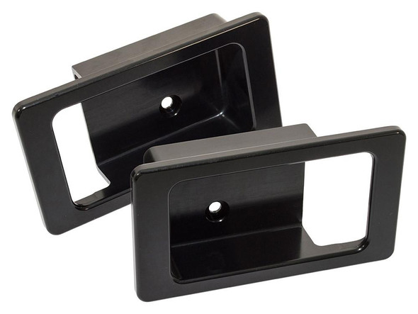 Britpart Black Aluminium Door Lever Surrounds for Defender, black aluminium door handle surrounds for Defender vehicle.