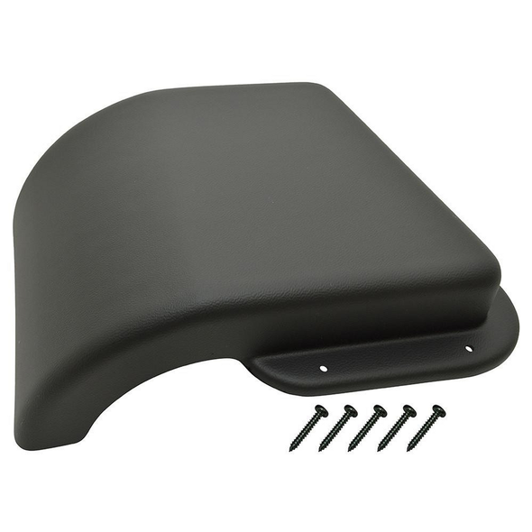 Britpart Snow Cowl Right Hand for Land Rover Defender, close-up of the black snow cowl with mounting screws.