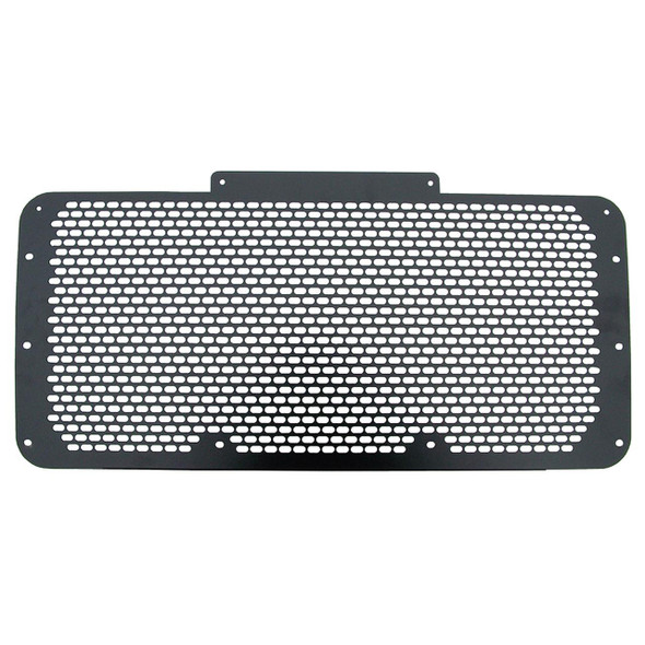 Britpart Stainless Steel Black Radiator Front Grille for Defender, black radiator grille with stainless steel mesh design.