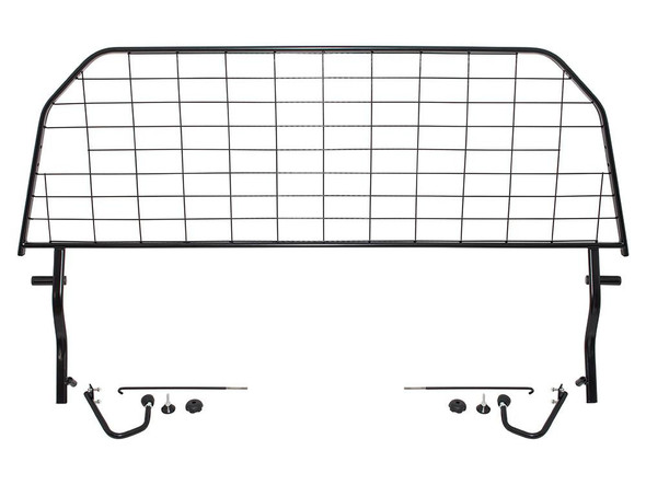 Britpart Dog Guard Half Height Mesh Type for Discovery 4, black metal mesh dog barrier with mounting hardware.