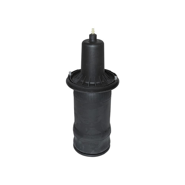 Britpart Front Suspension Air Spring for Range Rover P38, black air suspension spring with rubber and metal components.