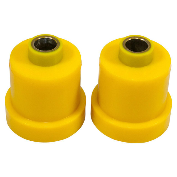 Britpart Polyurethane Lower Front Suspension Arm Bush Kit for Freelander 1, yellow polyurethane bushings with metal inserts for vehicle suspension upgrade.