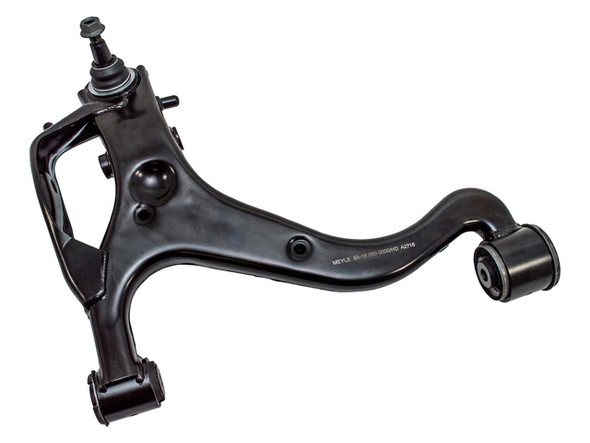 Meyle Front Left Hand Lower Arm with Bolt Kit for Range Rover Sport, black car suspension control arm with mounting points and bolts