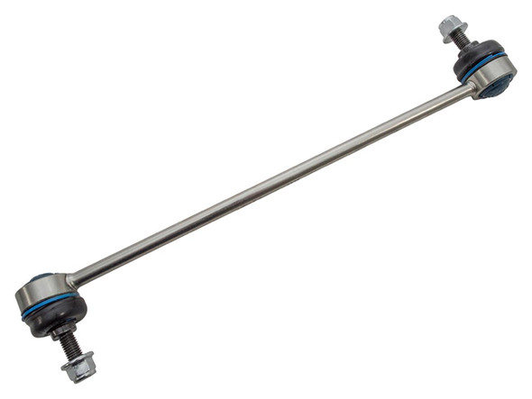 Meyle Front Anti Roll Bar Stabiliser Link Heavy-Duty Meyle for Freelander 2, metallic stabiliser link with rubber bushings and threaded ends for vehicle suspension.