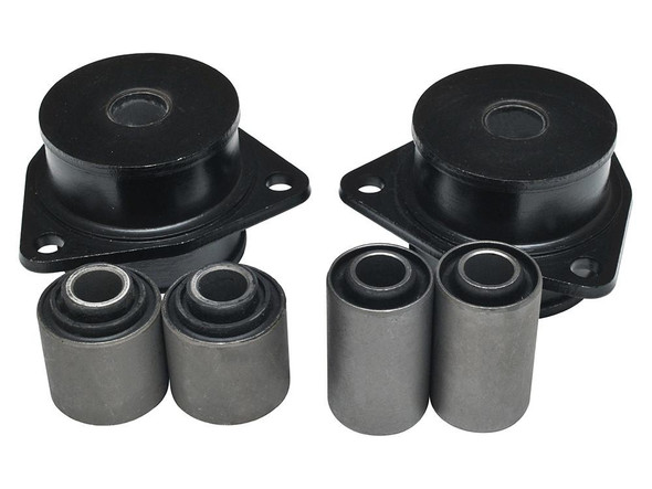 Britpart Rear Suspension Bush Kit for Defender, vehicle suspension bush kit with black rubber bushes and metal spacers for Land Rover Defender.