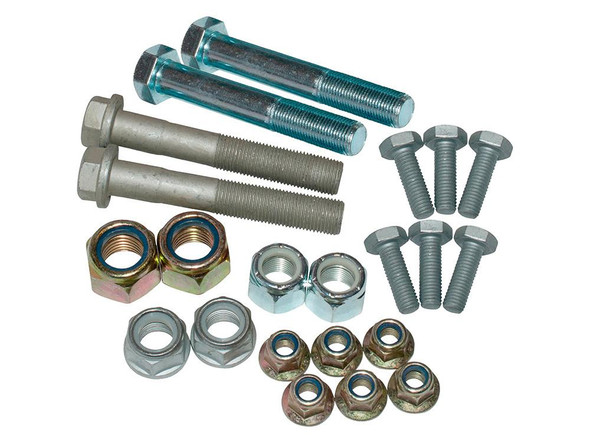 Britpart Rear Suspension Bolt Kit for Defender, automotive suspension components including bolts and nuts for vehicle repair and maintenance. Britpart Rear Suspension Bolt Kit for Defender, automotive suspension components including bolts and nuts for vehicle repair and maintenance.