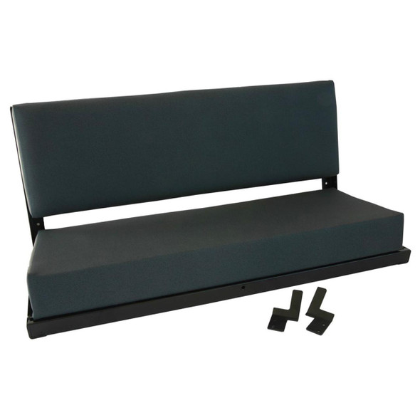 Britpart Rear Bench Seat Black Vinyl Twill - 320737RPI for Defender & Series, black vinyl twill rear bench seat with mounting brackets.