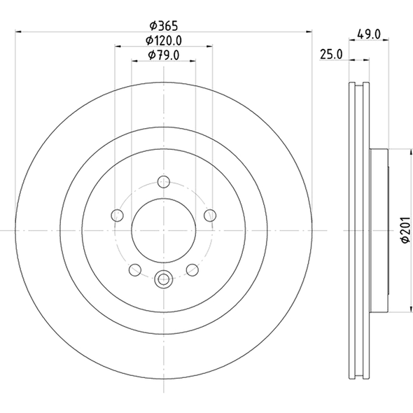 Land Rover Range Rover L405 Rear Vented Brake Discs - Exact OEM Specification - LR033303G
